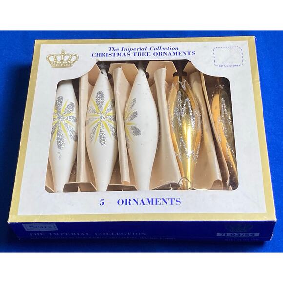 VTG Christmas Tree Ornaments Imperial Collection Sears Teardrop Shape - Picture 1 of 10